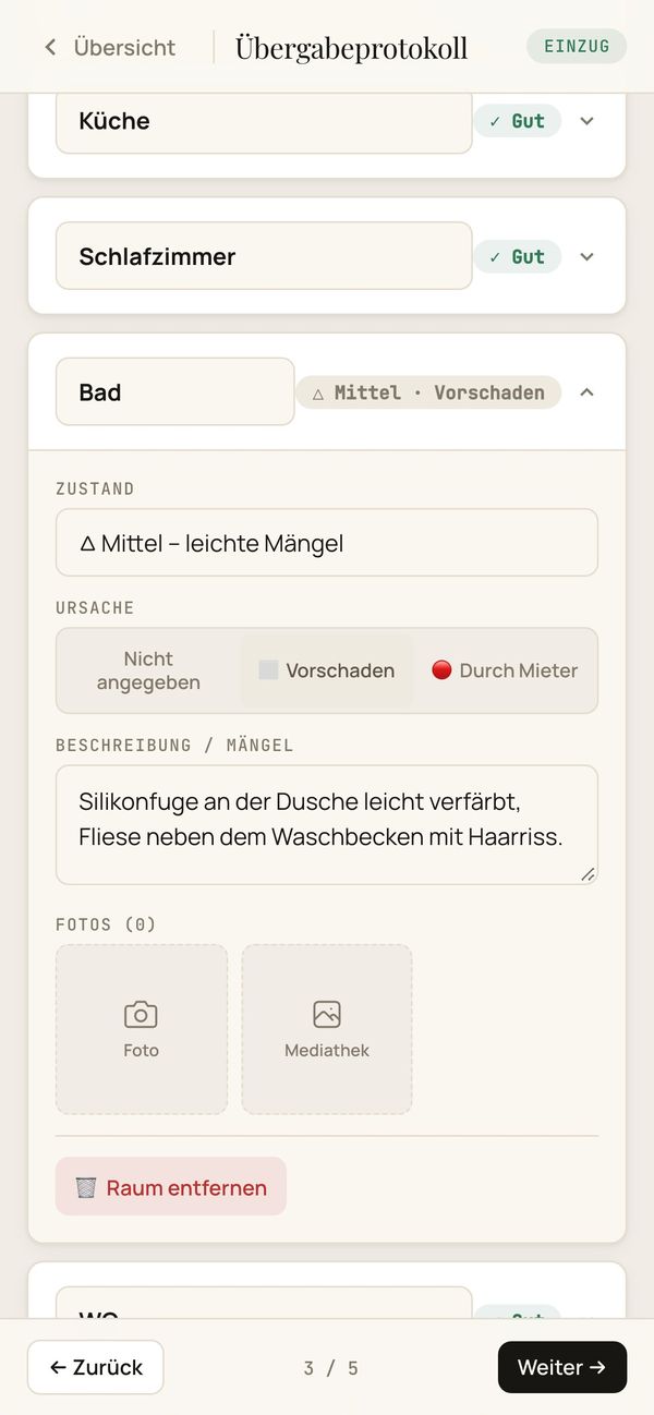 Hauspilot am Handy: Räume und Mängel erfassen